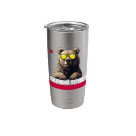 California Republic Flag Patriotic State Travel USA Stainless Steel Insulated Tumbler