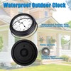 16 Inch Large Outdoor Clock Waterproof with Thermometer - Vintage