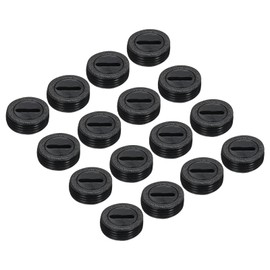 sourcing map Carbon Brush Holder Cap Motor Electric Brush Plastic Cover Thread Black 14mm/0.55 Inch OD Pack of 16