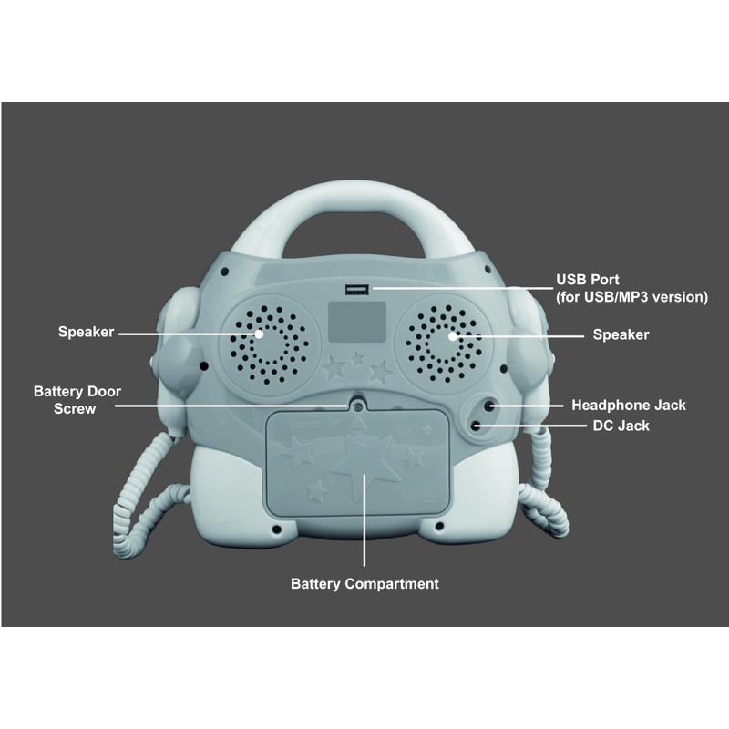 HANNLOMAX HX-335CD CD/MP3 Player with Dual Sing-A-Long Mic, USB Port