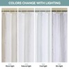 Embroidered Leaf Farmhouse Shower Curtain,Faux Linen,72Wx84L,White