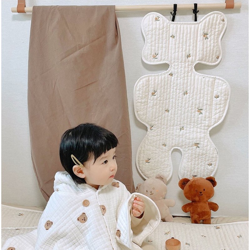 Soft Baby Stroller Seat Cushion Breathable Pure Cotton Infant Car