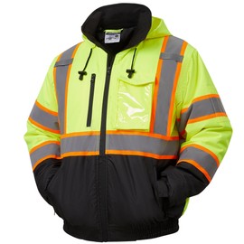 SRsafety High Visibility Safety Jacket,Reflective Waterproof Jacket with Black bottom,Construction Work Jackets for Men/Women