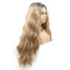 SERENEWIG 24" Long Ombre Blonde Wavy Synthetic Lace Front Wigs