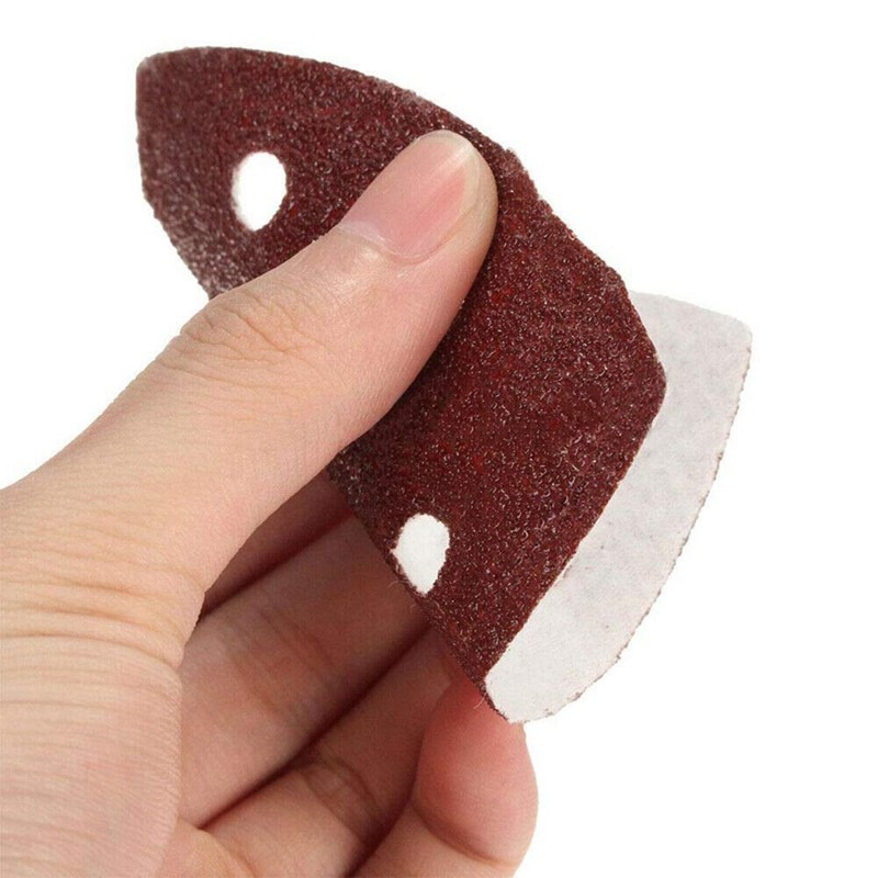 Sanding Sheets POWERTOOL 10Pcs Triangle Sandpaper 90x90x90MM 6 Holes Wet