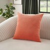 Mina Victory Sofia Solid Revers Velvet Coral 20" x 20"