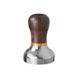Scarlet Espresso Vittoria Tamper for Barista with Ergonomic Precious Wood Handle and Precision-Machined, Highly Polished Stainless Steel Base (58 mm, Ebony - Black)