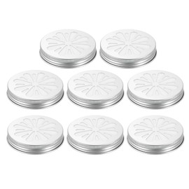 sourcing map 8pcs Aluminium Hollow Jar Lids 68mm Replacement Mason Jar Insert Lids Air Freshener Hollow Lids Reusable Wide Mouth Canning Covers with Juice Hole for Home Office
