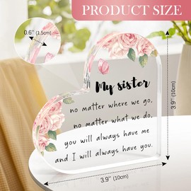 Sister Gifts Sister Birthday Gifts Heart Acrylic Plaque Big Sister Gifts For Little Girls Sister Gifts From Sister Birthday Christmas Gifts For Sister Presents For Sister Birthday Presents Graduation