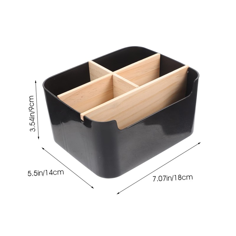 Mikinona Removable Bamboo Makeup Storage Box for Desk Compact Organizer