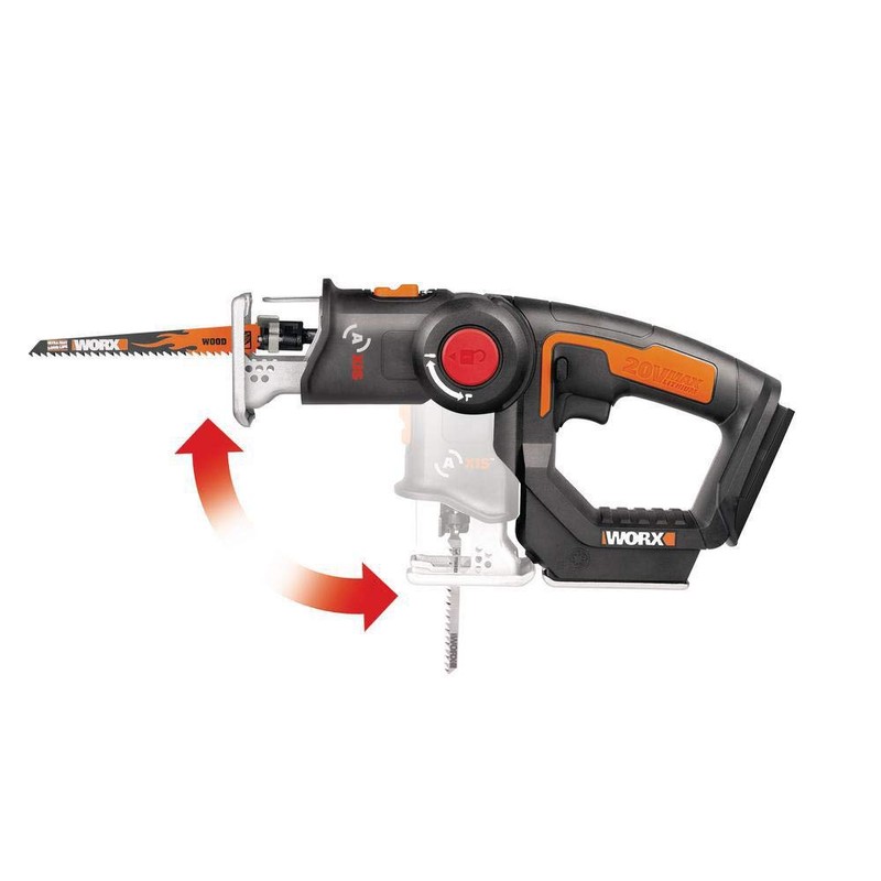 WORX Cordless Reciprocating Saw&Jigsaw, 20V ¾" 2-in-1 Saw, ¾" Stroke