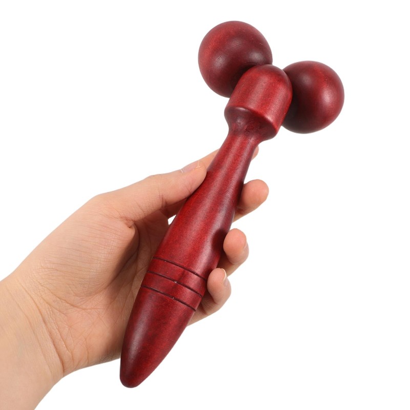 Healvian Wooden Facial Massager Tool Double Face Roller for Muscle