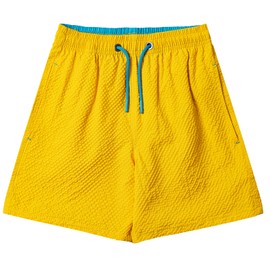 NATUST Boys' Swimming Shorts, Quick-Drying Swimming Trunks with Mesh Lining, Beach Shorts, yellow