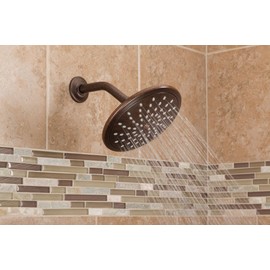 Moen Oil Rubbed Bronze Bathroom Rain Showerhead, 8-inch Wide Fixed Rainfall Shower Head, 6345ORB