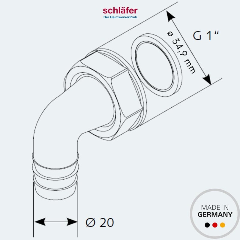 Schläfer | 655810 - Angle Fitting 1 Inch Female Thread,