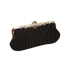 Cowei Store L37 Women's Party Back, Weddings, Clutch, Pleats, Antique-Style Shoulder, 3-Way Formal, Entrance Ceremonies, Graduation Ceremonies, (L37) Black