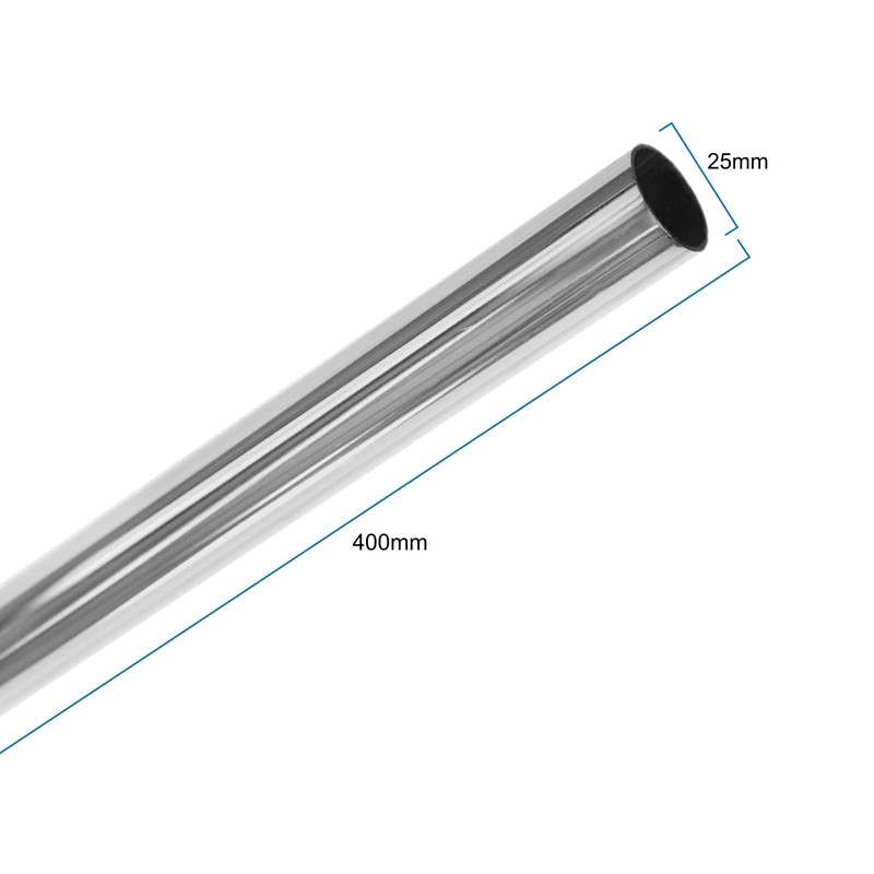 EAI Polished Chrome Tube Pole Wardrobe Rail Round for Clothes
