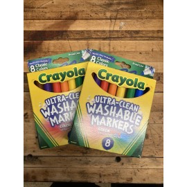 Crayola 2 Sets if New Crayola Ultra-Clean Washable Broad Line Markers 8-Color Set