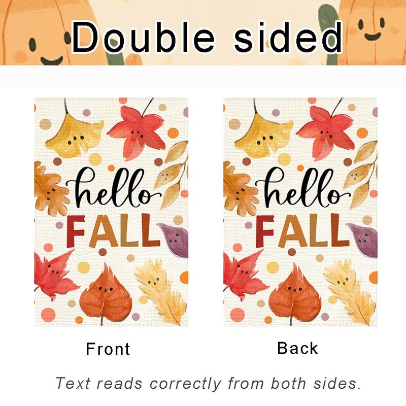 ARGOOFG Hello Fall Garden Flag 12x18 Inch Double Sided Outside,
