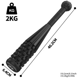 POWER GUIDANCE Macebell Steel Clubbell (2kg-10kg) – Indian Club with Massage Surface for Shoulder Mobility, Grip Strength & Rehabilitation – Solid Steel Weighted Club with Rubber Coating for Home Gym, BJJ & Wrestling (Black - 4.4LB)