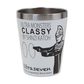 Ogura Toki Ultraman Classy Stainless Steel Tumbler, 12.2 fl oz (360 ml), Vacuum Insulated, Double Wall Structure, Cold Insulation, Heat Retention, Convenience Store Coffee Cup (Ultra Seven), Approx.