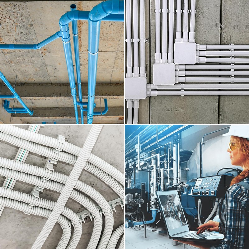 sourcing map 6Pcs PVC Pipe Straps, 40mm(1-4/7") Plastic Conduit Strap
