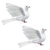 2PCS Large White Flying Doves 9.5-Inch Artificial Simulation Foam Bird