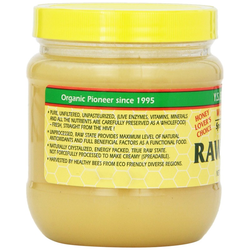 YS Organic Bee Farms Raw Honey 14 oz Unprocessed Yellow