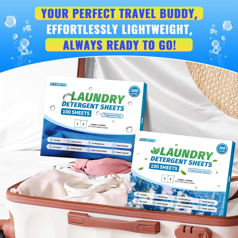 FIXSMITH Laundry Detergent Sheets - 600 Loads (300 Sheets) Fresh