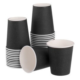 sourcing map Colorful Disposable Paper Cups,30 PCS 9 OZ Creative Educational Toys Arts Craft Supplies, DIY Paper Cups for Parties (Black)