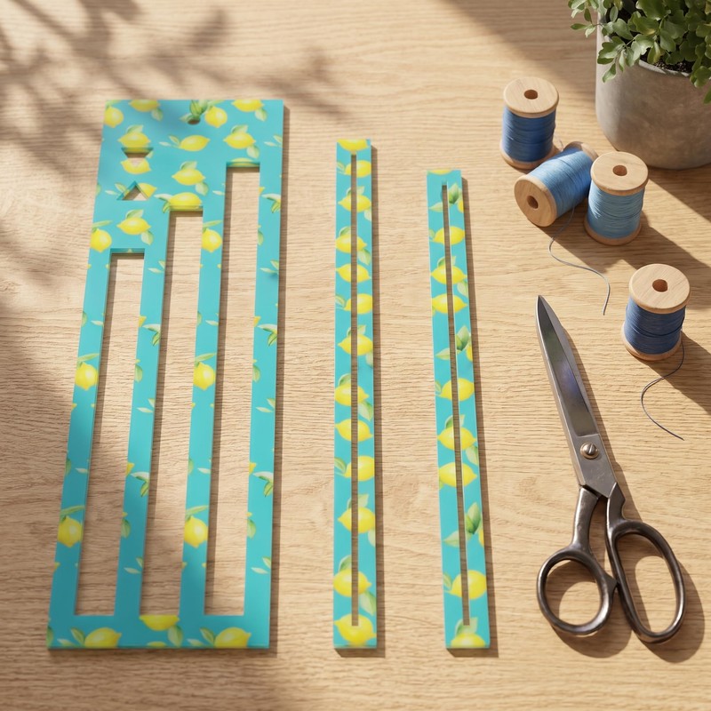 Zipper Pocket Template Set, 7/8/9 Inch Sewing Template for Inserting