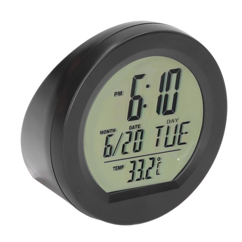 Car Digital Temperature Dashboard Clock Solar Powered Automatic Mini Car