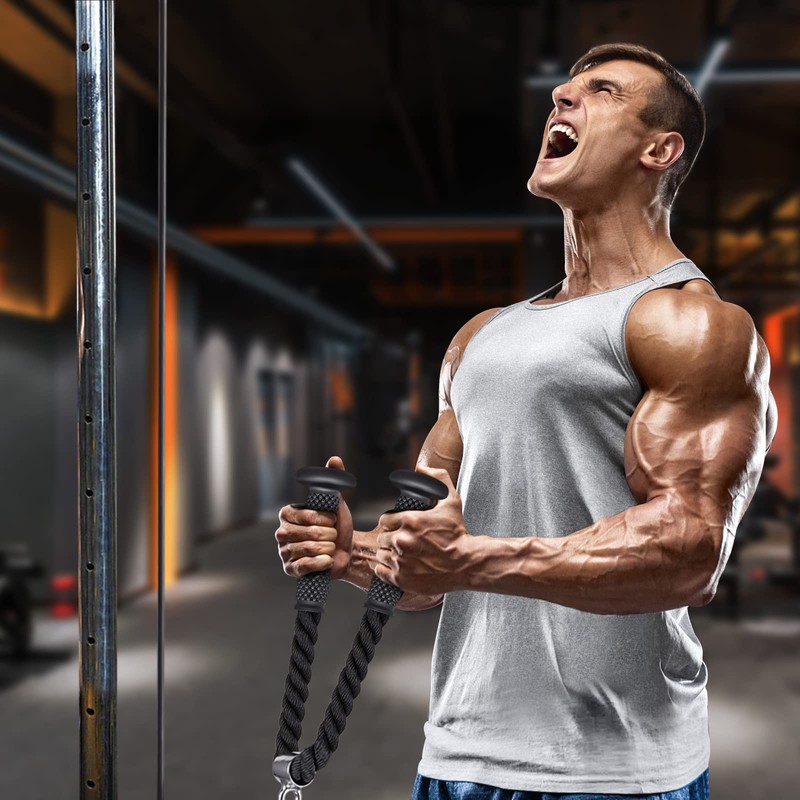 Kipika Tricep Rope 71cm, Rope Pull Down Attachment for Cable