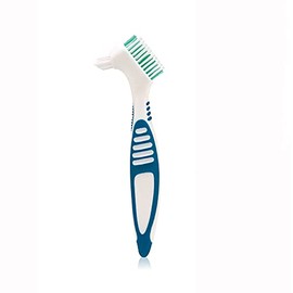 Green Double Angled Brush Heads Portable Ergonomic Dentures Cleaning Brush More Layer Soft Bristles False Teeth Brush