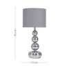 MiniSun | Marissa Modern Chrome Table Lamp with Grey Shade