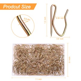 Metal Curtain Hooks, 200pcs Drapery Pins Stainless Steel Pin-on Hooks for Window Shower Door Curtain, Bronze