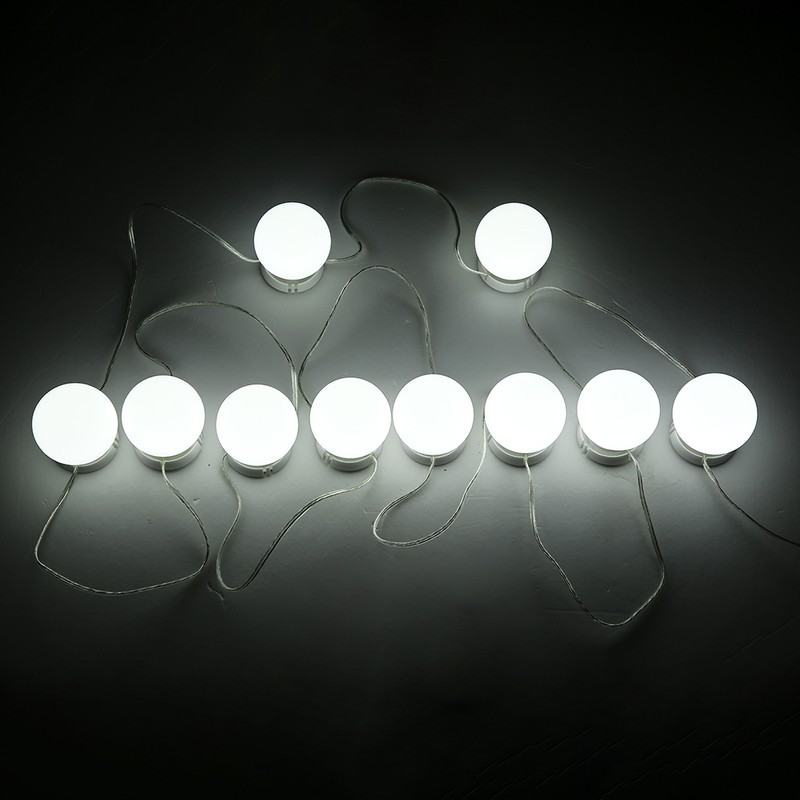 10 LED Illuminated Makeup Mirror Rope Lamps Stepless Adjustable Touch