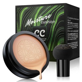 Air Cushion CC Cream Foundation - Mushroom Head BB Cream Face Makeup Moisturizing Concealer Brighten Long-Lasting, Even Skin Tone for All Skin Types (Nude, 1 PCS)