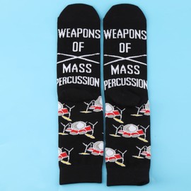 PWHAOO 1 Pair Drummer Socks Weapons of Mass Drumsticks Music Band Member Gift (WEAPONS OF MASS Socks)