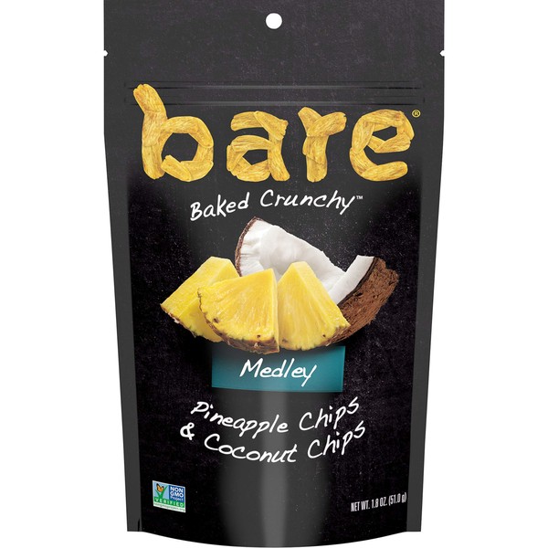 bare Baked Crunchy Medleys, Pineapple Coconut, 1.8oz Single Serve Bags (6 Pack)