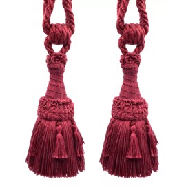 DÉCOPRO Tassel Tieback, Style# TBEMP6, Color# J18 - Wine Red [Set of 2]