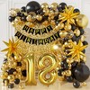WINAROI 18th Birthday Decoration Boy Girl, Black Gold 18th Birthday