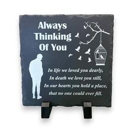 Memorial Slate Plaque with Stand, Always Thinking of You, 15 × 15 cm