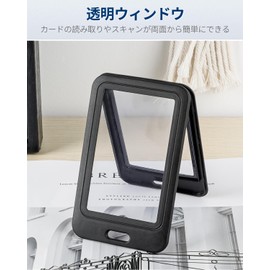 Pawfly ID Badge Holder Double Sided Window Vertical Hard Plastic Case Black Card Protector Pouch for Office School ID Credit Card Proximity Key Card Driver License and Pass, 3 Pack