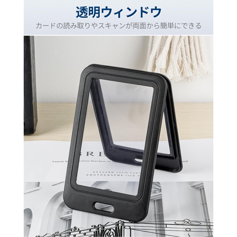 Pawfly ID Badge Holder Double Sided Window Vertical Hard Plastic