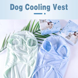 Winmany Dog Cooling Vest Summer T-Shirt Puppy Sleeveless Tank Top Pet Quick Dry Sun Protection Clothes Outfit Apparel for Small Medium Large Dog (X-Large, Blue)