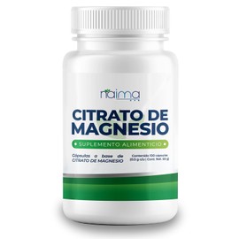 NAIMA Citrato de Magnesio 100 Cápsulas | Suplemento Alimenticio | Ingredientes Naturales