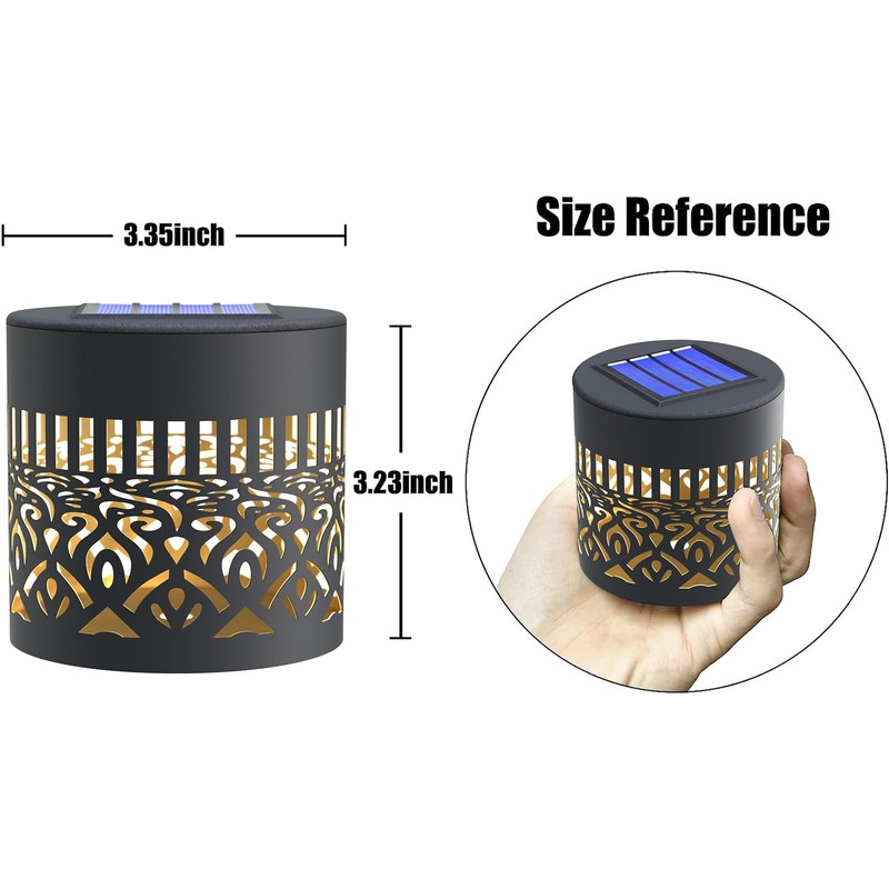 Hapjoy Solar Fence Lights 2 Pack Outdoor Deck Step Wall