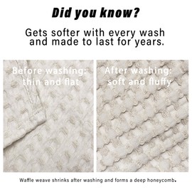 Lyssiatina Set of 4 Premium Quality Waffle Washcloths, 13 Inch Quick Dry Face Washcloth, Pure Cotton Natural Soft Makeup Towel, Shower Cloth for Face Body (Natural)