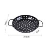 Round Grill Wok with Handle,Carbon Steel Grill Pan With Holes,Non-Stick